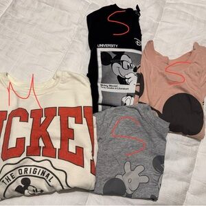 4- one price 
Disney Mickey Mouse tops bundle - Cream, Black, Pink, Gray